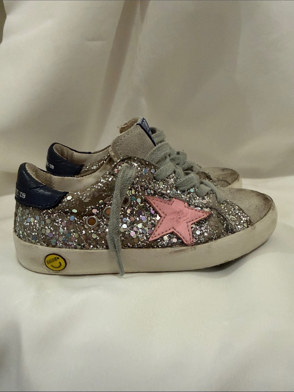 Gold goose deluxe brand toddler girl silver glitter sneakers
